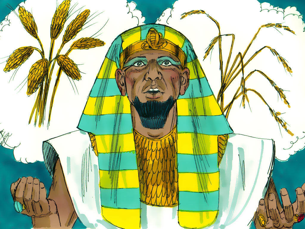 Joseph in Egyptian clothes..