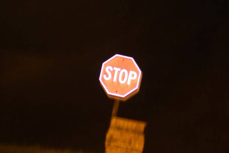 A stop sign signifying how people should take care with pornography because it can negatively impact their life.