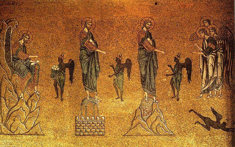 The Temptations of Christ mosaic.