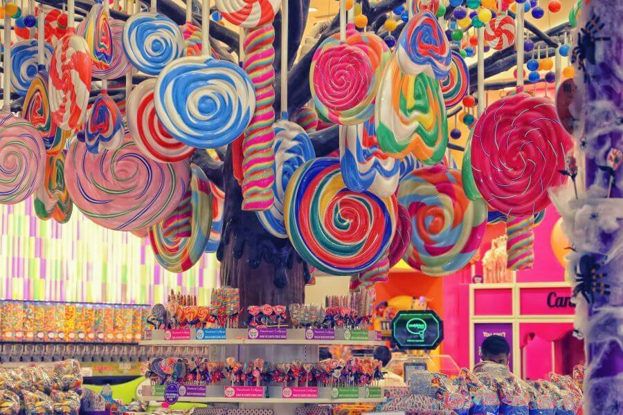 A candy shop indicating the allures of pornography in the face of fear, stress, boredom, and loneliness.