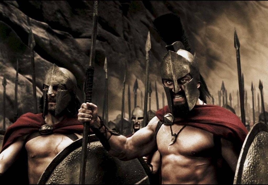 Leonidas and his men about to attack a city..