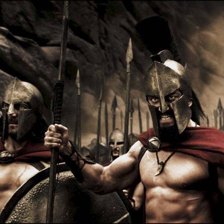 Leonidas and his men about to attack a city..