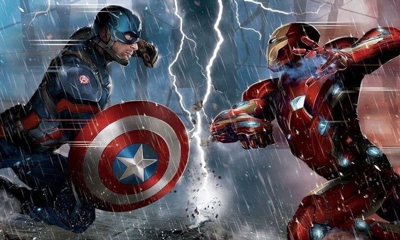 Conflict between Captain America and Iron Man..